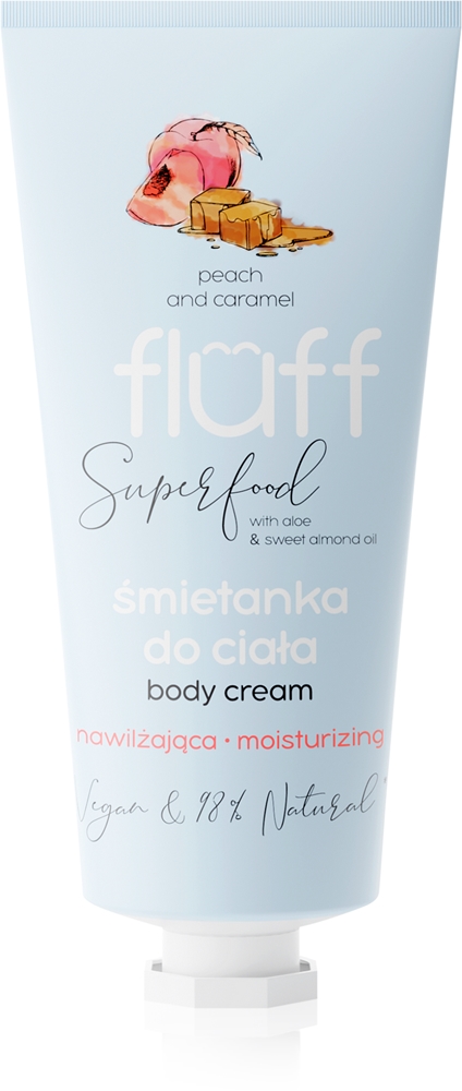 Увлажняющий крем для тела с суперфудом персиком и карамелью Fluff, aloe & sweet almond oil 150 мл
Увлажняющий крем для тела с суперфудом персиком и карамелью Fluff, aloe & sweet almond oil 150 мл