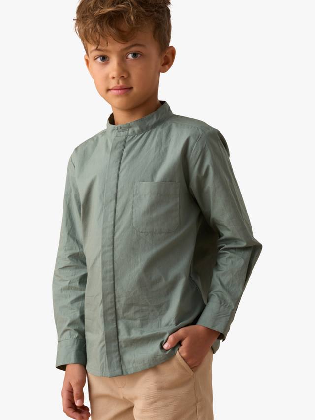 Детская рубашка с воротником-стойкой из хлопка Angel & Rocket, Green
Детская рубашка с воротником-стойкой из хлопка Angel & Rocket, Green