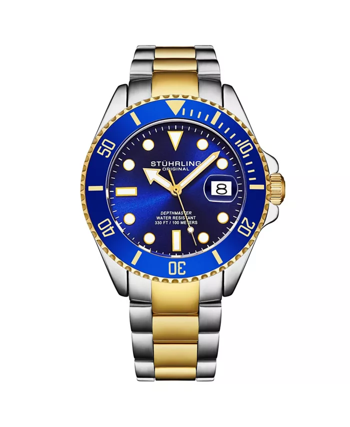 Оригинальные мужские часы для дайвинга Original, швейцарский механизм, корпус из нержавеющей стали, синий циферблат, браслет из нержавеющей стали, водонепроницаемость 100 м Stuhrling
Оригинальные мужские часы для дайвинга Original, швейцарский механизм, корпус из нержавеющей стали, синий циферблат, браслет из нержавеющей стали, водонепроницаемость 100 м Stuhrling