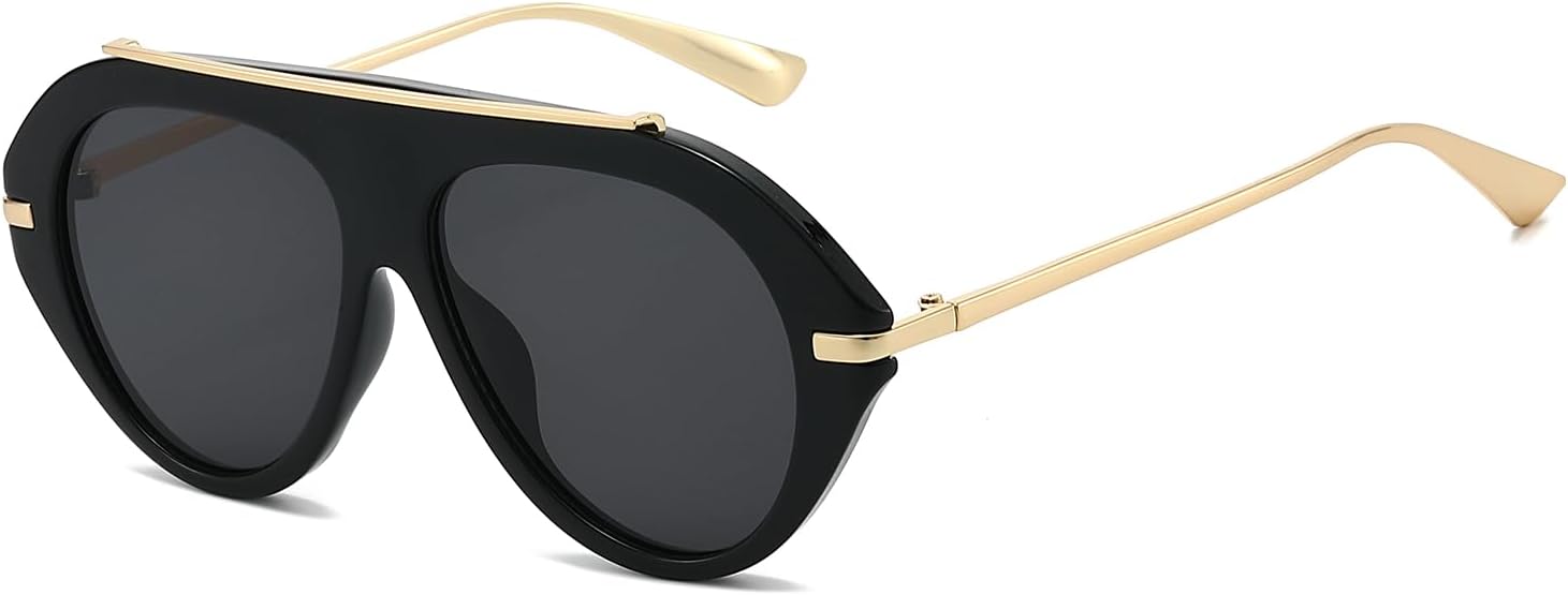 Солнцезащитные очки YAMEIZE Oversized Retro Pilot для женщин и мужчин, винтажные, 70-х годов, круглые, с двойной перемычкой, защита от УФ-излучения UV400, для вождения в тени, Black Grey
Солнцезащитные очки YAMEIZE Oversized Retro Pilot для женщин и мужчин, винтажные, 70-х годов, круглые, с двойной перемычкой, защита от УФ-излучения UV400, для вождения в тени, Black Grey