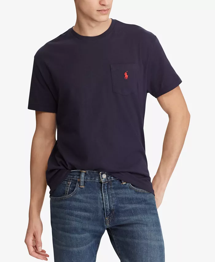 Мужская классическая футболка с карманом и круглым вырезом Polo Ralph Lauren, синий
Мужская классическая футболка с карманом и круглым вырезом Polo Ralph Lauren, синий
