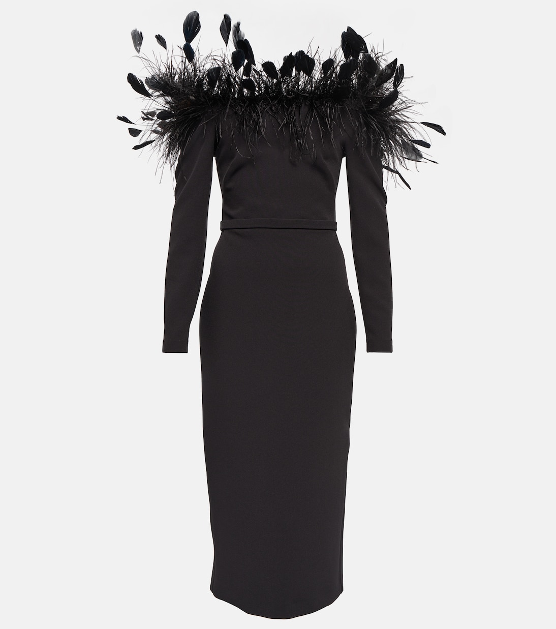 Платье миди с отделкой из перьев Safiyaa, Black On Black
Платье миди с отделкой из перьев Safiyaa, Black On Black