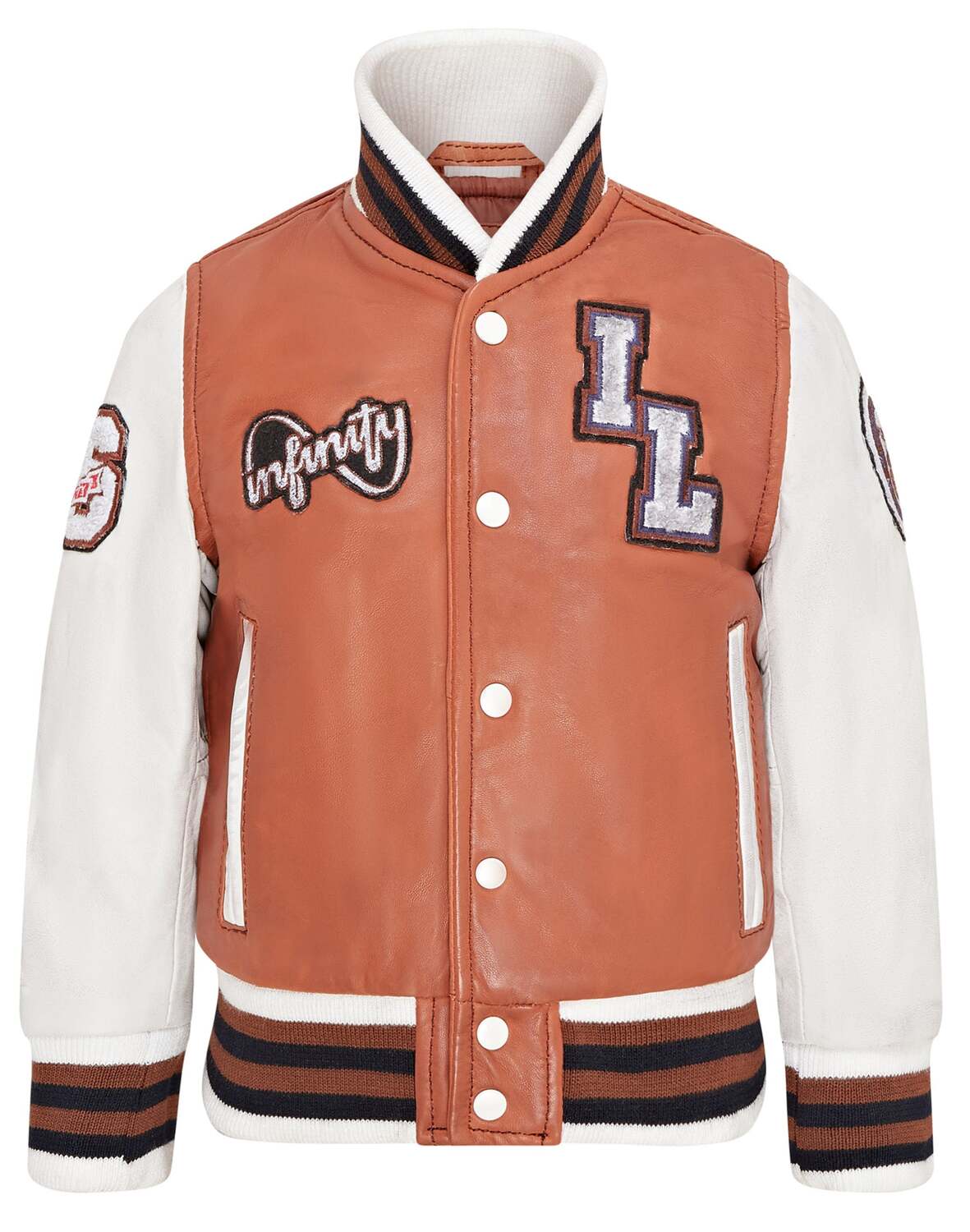 Детская кожаная куртка-бомбер Letterman для колледжа, 3-13 лет Infinity Junior, Tan
Детская кожаная куртка-бомбер Letterman для колледжа, 3-13 лет Infinity Junior, Tan