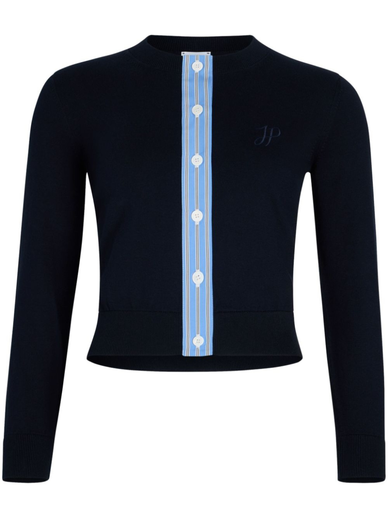 Трикотажный топ с вышитым логотипом Patou, синий
Трикотажный топ с вышитым логотипом Patou, синий