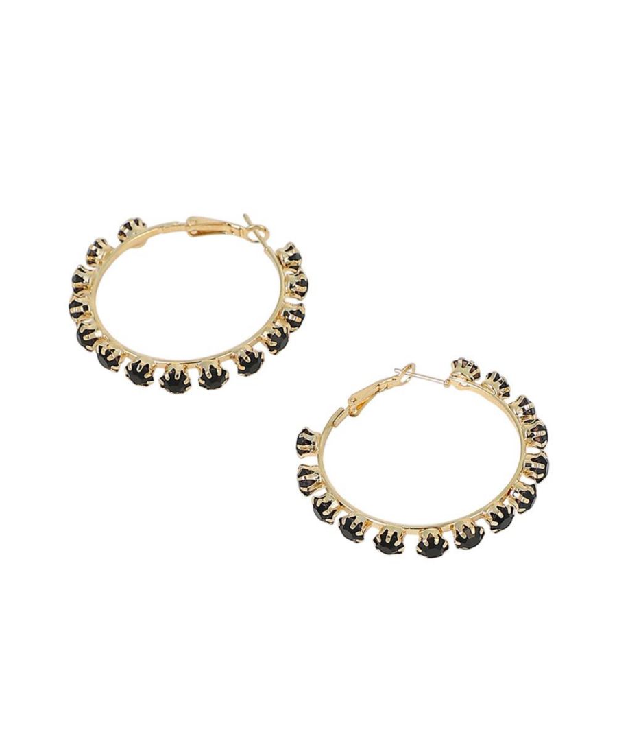 Женские серьги-кольца с сплошным узором - черный оникс SOHI, Black
Женские серьги-кольца с сплошным узором - черный оникс SOHI, Black
