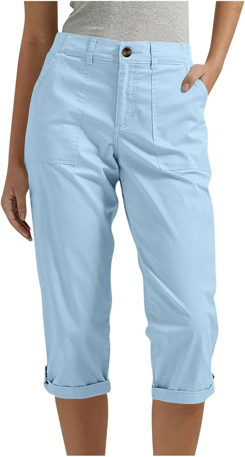 Женские прямые укороченные карго-штаны с карманами и высокой посадкой GOHRSHA
Женские прямые укороченные карго-штаны с карманами и высокой посадкой GOHRSHA