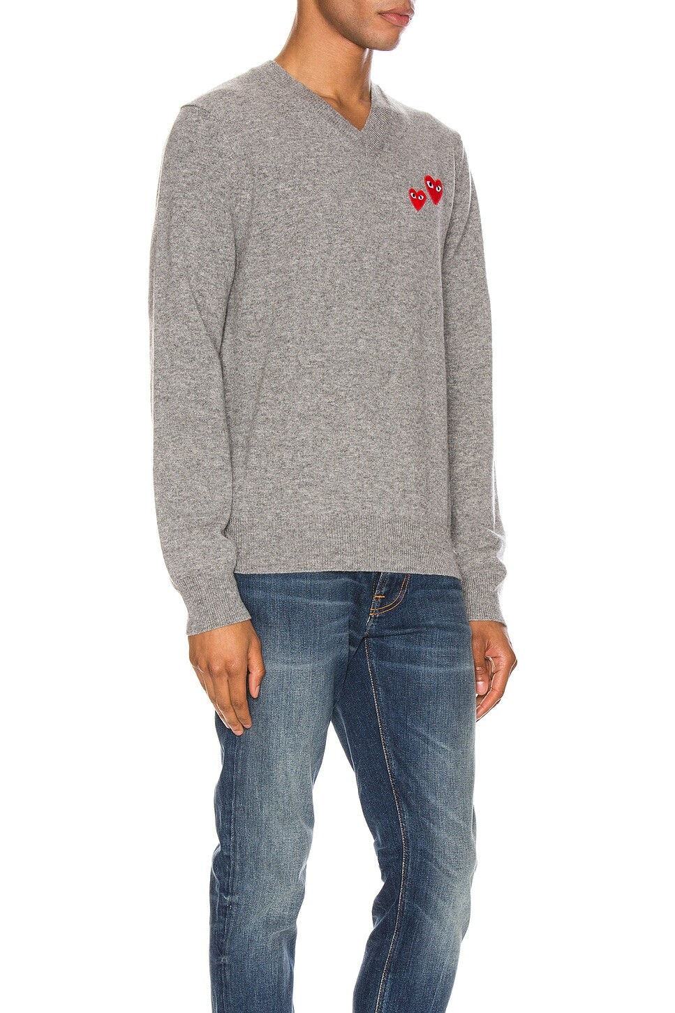 Пуловер с разноцветными сердечками Comme Des Garcons Play, серый
Пуловер с разноцветными сердечками Comme Des Garcons Play, серый