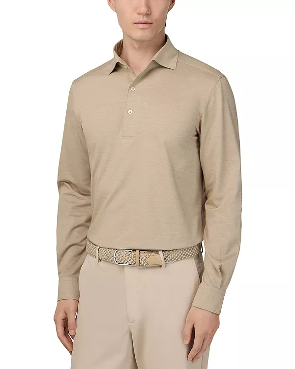 Японская трикотажная футболка-поло с длинным рукавом Boggi Milano, бежевый
Японская трикотажная футболка-поло с длинным рукавом Boggi Milano, бежевый
