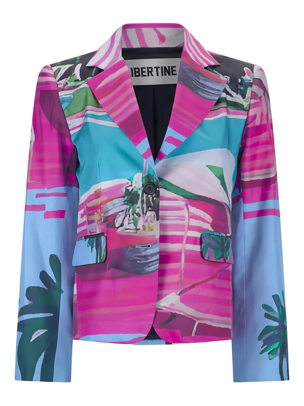Однобортный блейзер с принтом Libertine, розовый
Однобортный блейзер с принтом Libertine, розовый