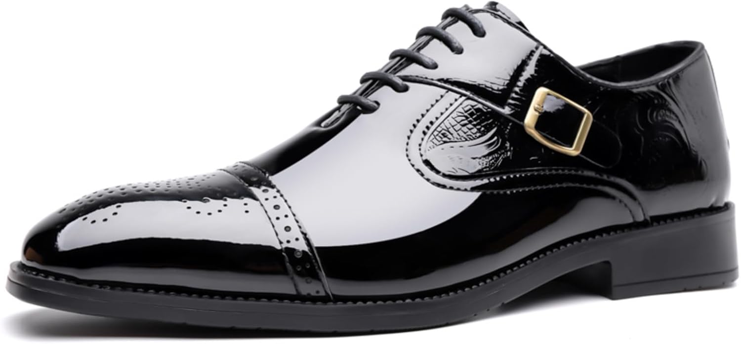 Мужские оксфорды из лаковой кожи, Двухцветные градиентные броги с крылышком и ремешком монаха, Противоскользящая резиновая подошва для деловых мероприятий и свадеб Kelibasi, черный
Мужские оксфорды из лаковой кожи, Двухцветные градиентные броги с крылышком и ремешком монаха, Противоскользящая резиновая подошва для деловых мероприятий и свадеб Kelibasi, черный