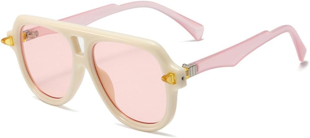 Мужские солнцезащитные очки в стиле ретро с двойной перемычкой, защита от УФ-излучения UV400, модные градиентные очки, трендовые женские солнцезащитные очки с заклепками, оранжевые солнцезащитные очки TYUVIVO, Beige Pink
Мужские солнцезащитные очки в стиле ретро с двойной перемычкой, защита от УФ-излучения UV400, модные градиентные очки, трендовые женские солнцезащитные очки с заклепками, оранжевые солнцезащитные очки TYUVIVO, Beige Pink