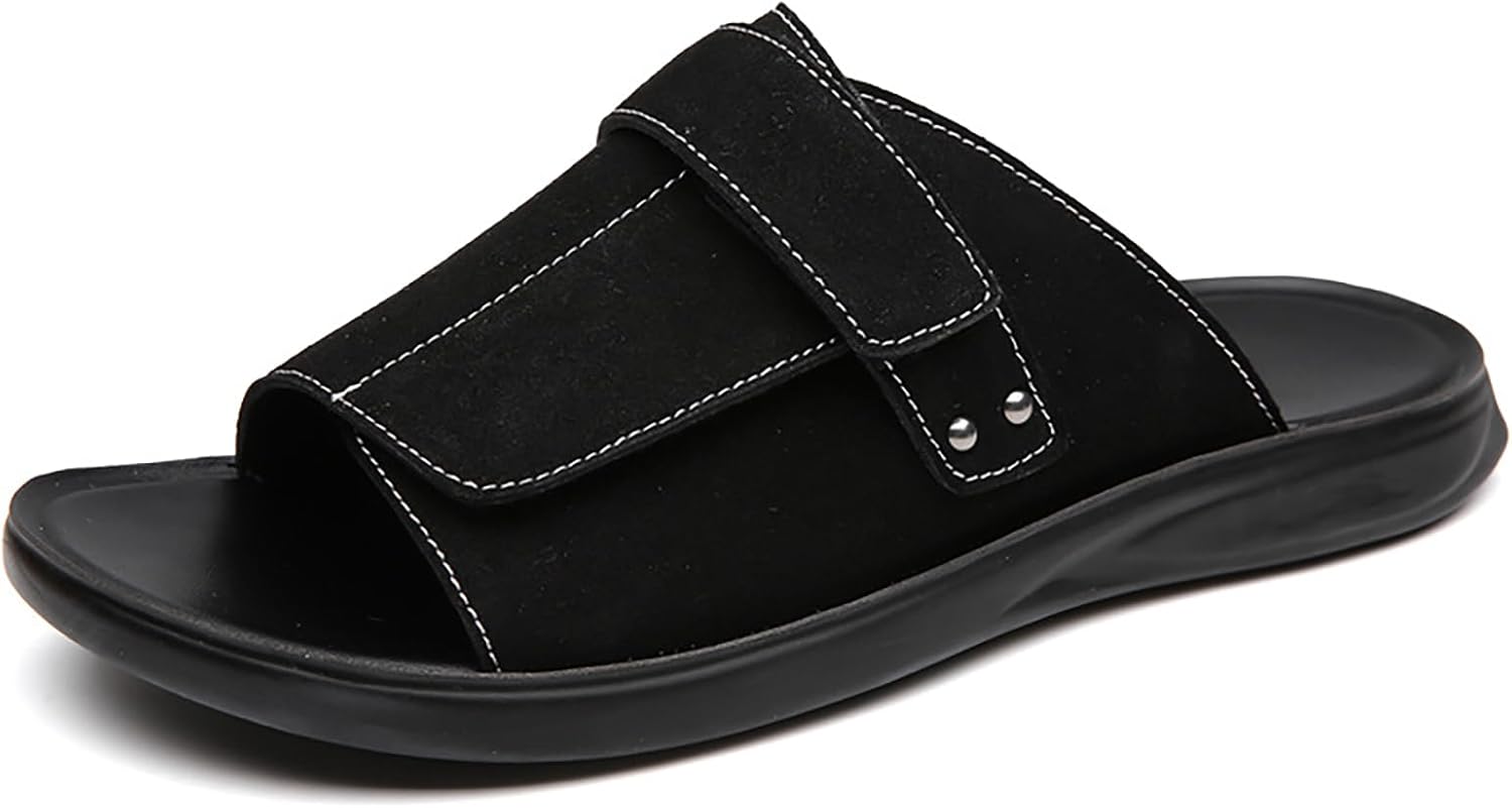 Мужские кожаные сандалии на платформе QEOSNBX с регулируемой застежкой-липучкой, модные, с круглым носком, открытые, удобные, легкие, с мягкой подошвой, противоскользящие, повседневные для пляжной прогулки, черный
Мужские кожаные сандалии на платформе QEOSNBX с регулируемой застежкой-липучкой, модные, с круглым носком, открытые, удобные, легкие, с мягкой подошвой, противоскользящие, повседневные для пляжной прогулки, черный