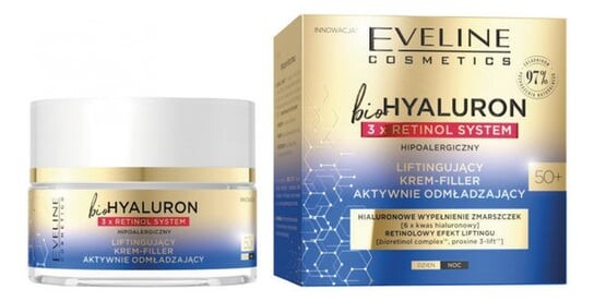 Лифтинг-крем-филлер активно омолаживающий 50мл Eveline Cosmetics BIOHYALURON 3xRetinol System 50+
Лифтинг-крем-филлер активно омолаживающий 50мл Eveline Cosmetics BIOHYALURON 3xRetinol System 50+