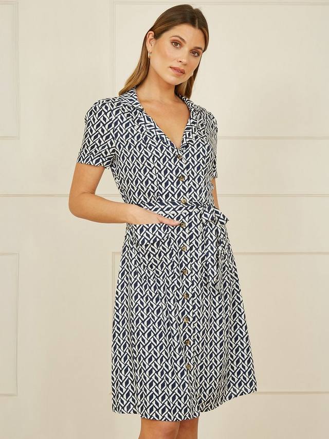 Геометрическое ретро-платье-рубашка Yumi, темно-синий
Геометрическое ретро-платье-рубашка Yumi, темно-синий