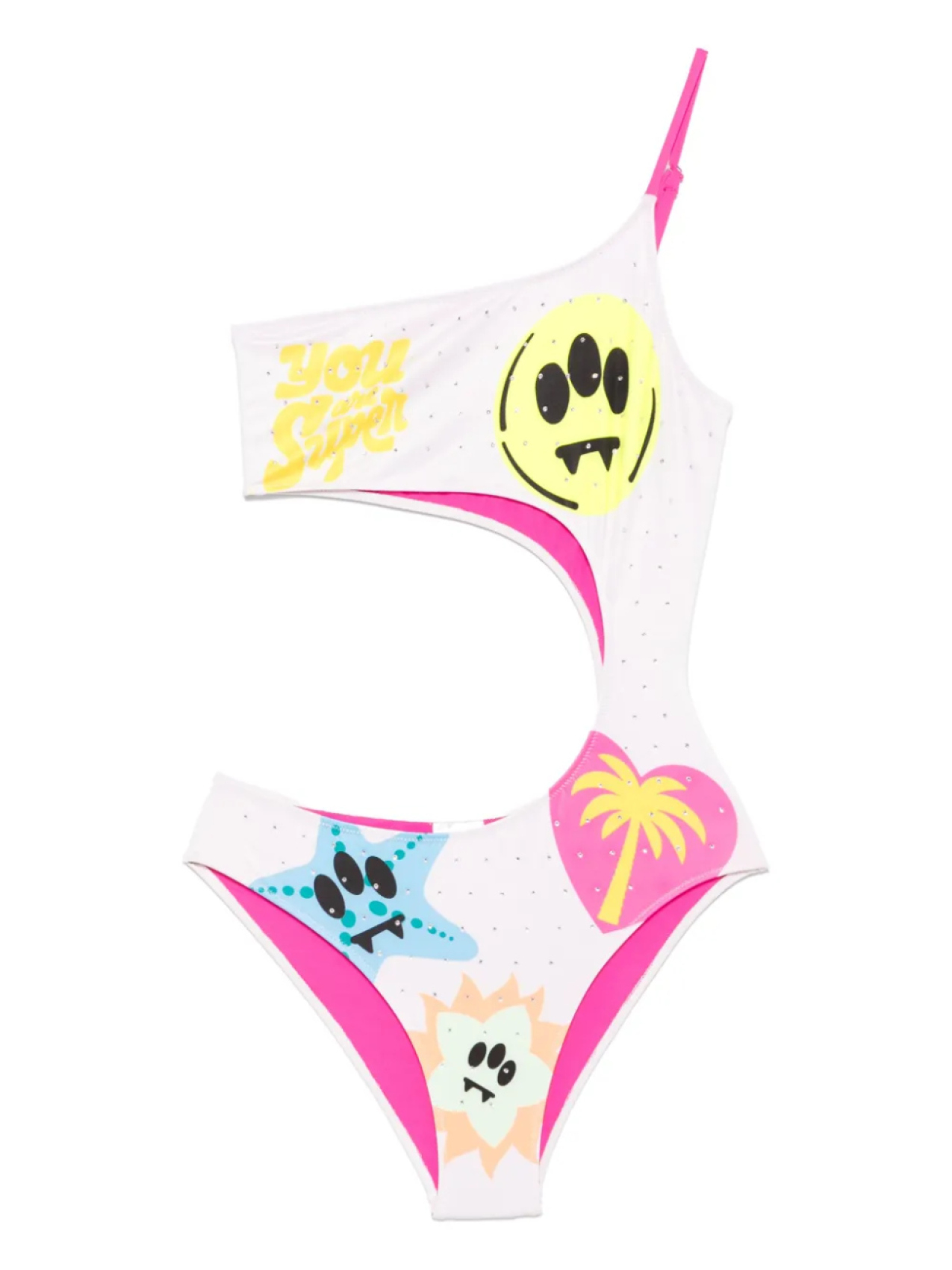 Купальник с принтом Barrow kids, белый 
Купальник с принтом Barrow kids, белый