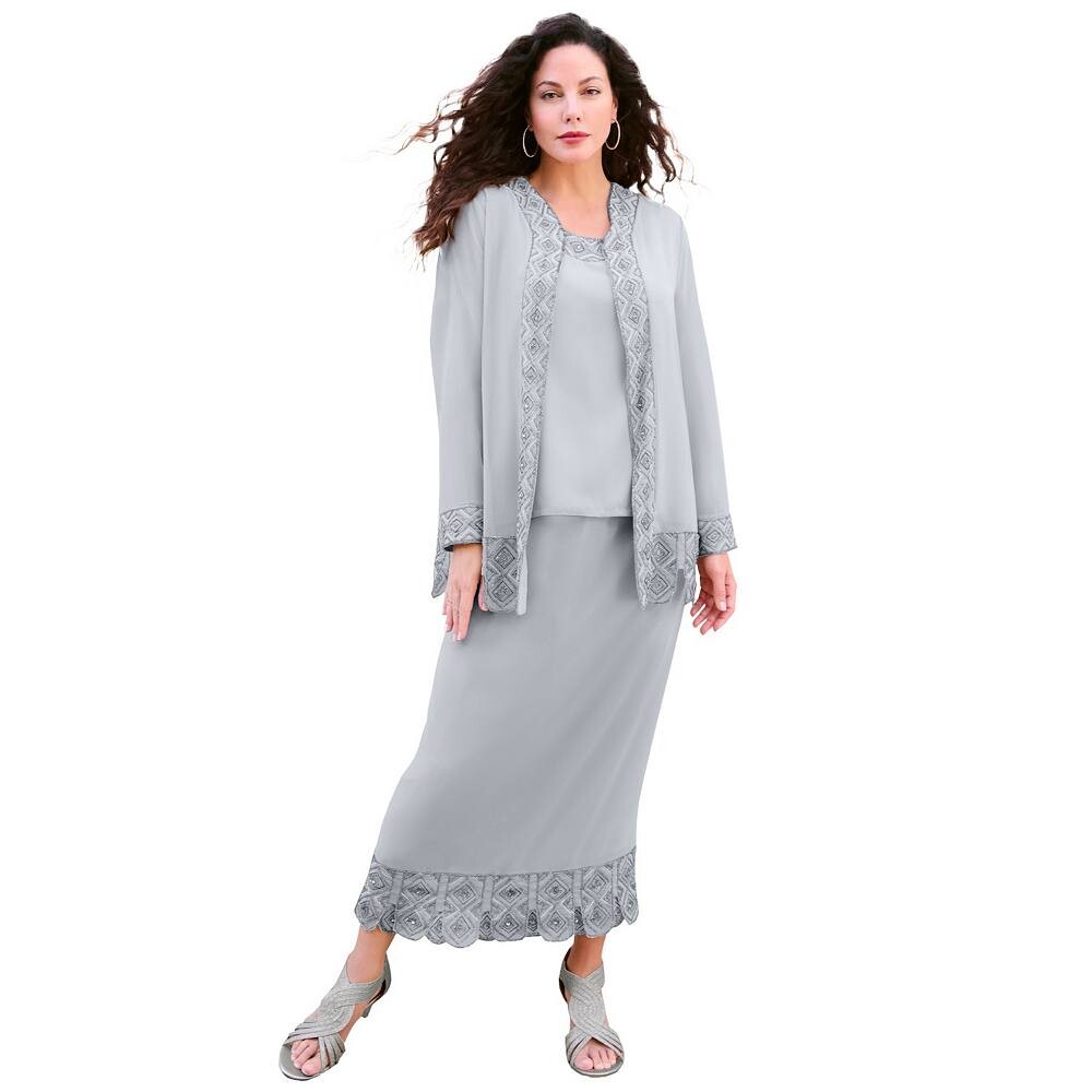 Женский комплект юбок Roaman's больших размеров из 3 предметов, расшитый бисером, цвет Silver Shimmer
Женский комплект юбок Roaman's больших размеров из 3 предметов, расшитый бисером, цвет Silver Shimmer