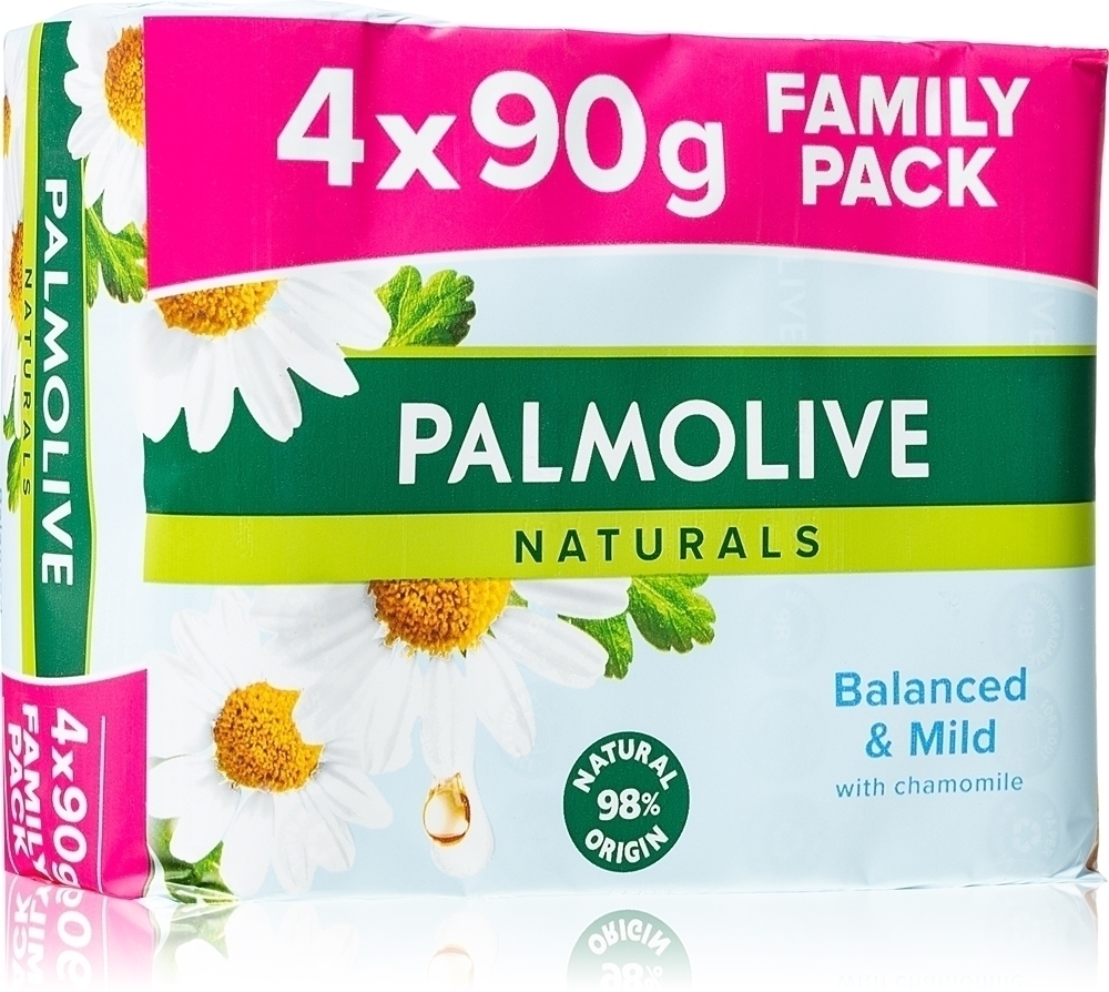 Кусковое мыло с ромашкой Naturals Palmolive, 4× 90 гр
Кусковое мыло с ромашкой Naturals Palmolive, 4× 90 гр