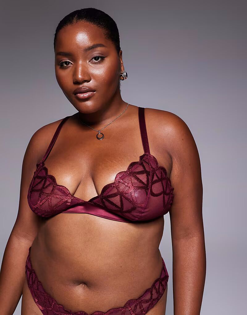 Бюстгальтер-треугольные чашечки Curve Simone премиум-класса с тонкой вышивкой и атласной окантовкой бордового цвета Asos Curve
Бюстгальтер-треугольные чашечки Curve Simone премиум-класса с тонкой вышивкой и атласной окантовкой бордового цвета Asos Curve