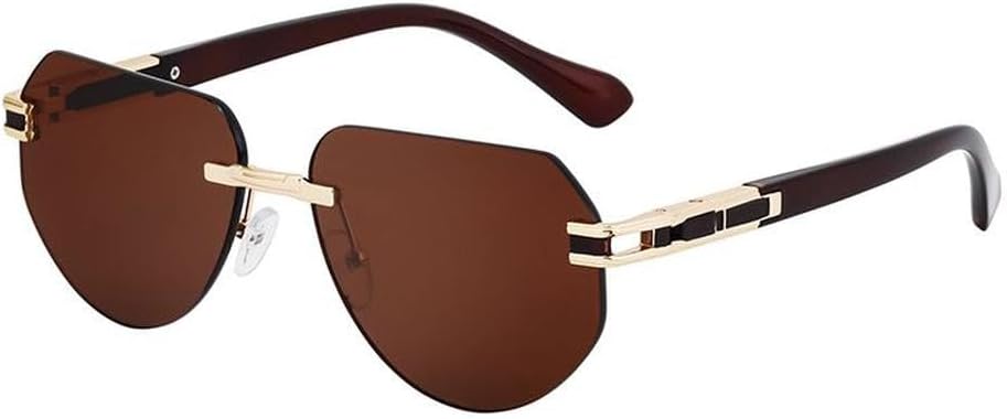 Винтажные солнцезащитные очки без оправы для мужчин, модные солнцезащитные очки неправильной формы для женщин, очки с защитой от УФ-излучения UV400 HVTVTLA, C5goldbrown
Винтажные солнцезащитные очки без оправы для мужчин, модные солнцезащитные очки неправильной формы для женщин, очки с защитой от УФ-излучения UV400 HVTVTLA, C5goldbrown