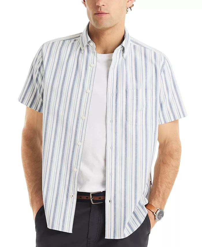 Мужская полосатая рубашка Оксфорд с коротким рукавом и застежкой на пуговицы Nautica, белый
Мужская полосатая рубашка Оксфорд с коротким рукавом и застежкой на пуговицы Nautica, белый