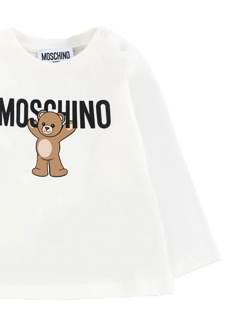 Лонгслив с логотипом-медвежонком Moschino Kids, белый
Лонгслив с логотипом-медвежонком Moschino Kids, белый