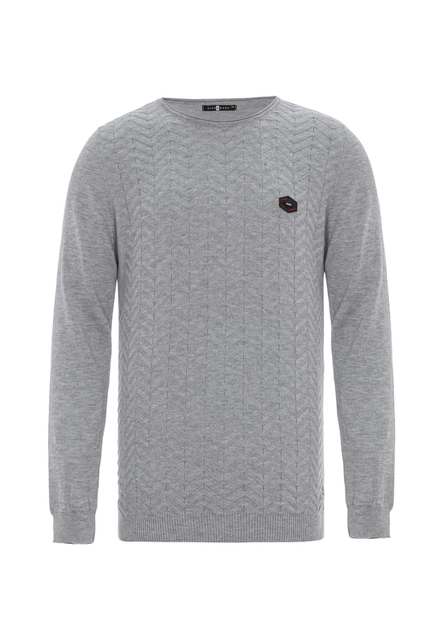 Вязаный свитер с тонким узором вязки Cipo & Baxx, серый
Вязаный свитер с тонким узором вязки Cipo & Baxx, серый