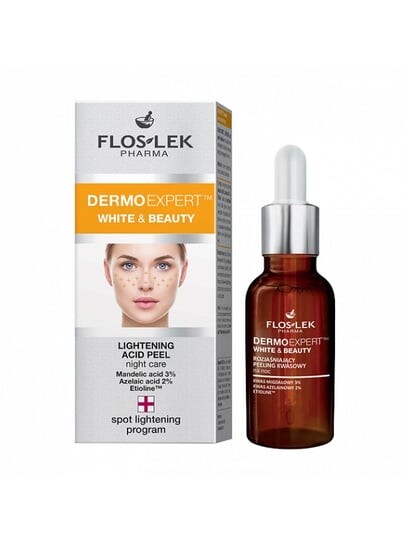 Ночной осветляющий кислотный пилинг White & Beauty, 30 мл Floslek, Pharma Dermo Expert, FLOS-LEK
Ночной осветляющий кислотный пилинг White & Beauty, 30 мл Floslek, Pharma Dermo Expert, FLOS-LEK