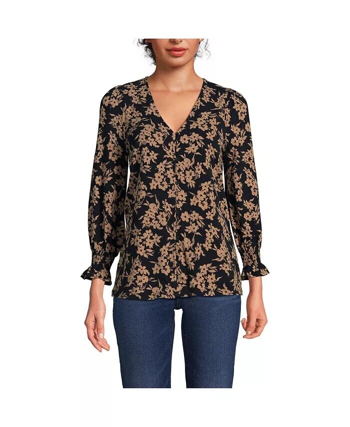 Женский легкий трикотажный топ на пуговицах с рукавом 3/4 Lands' End, бежевый
Женский легкий трикотажный топ на пуговицах с рукавом 3/4 Lands' End, бежевый