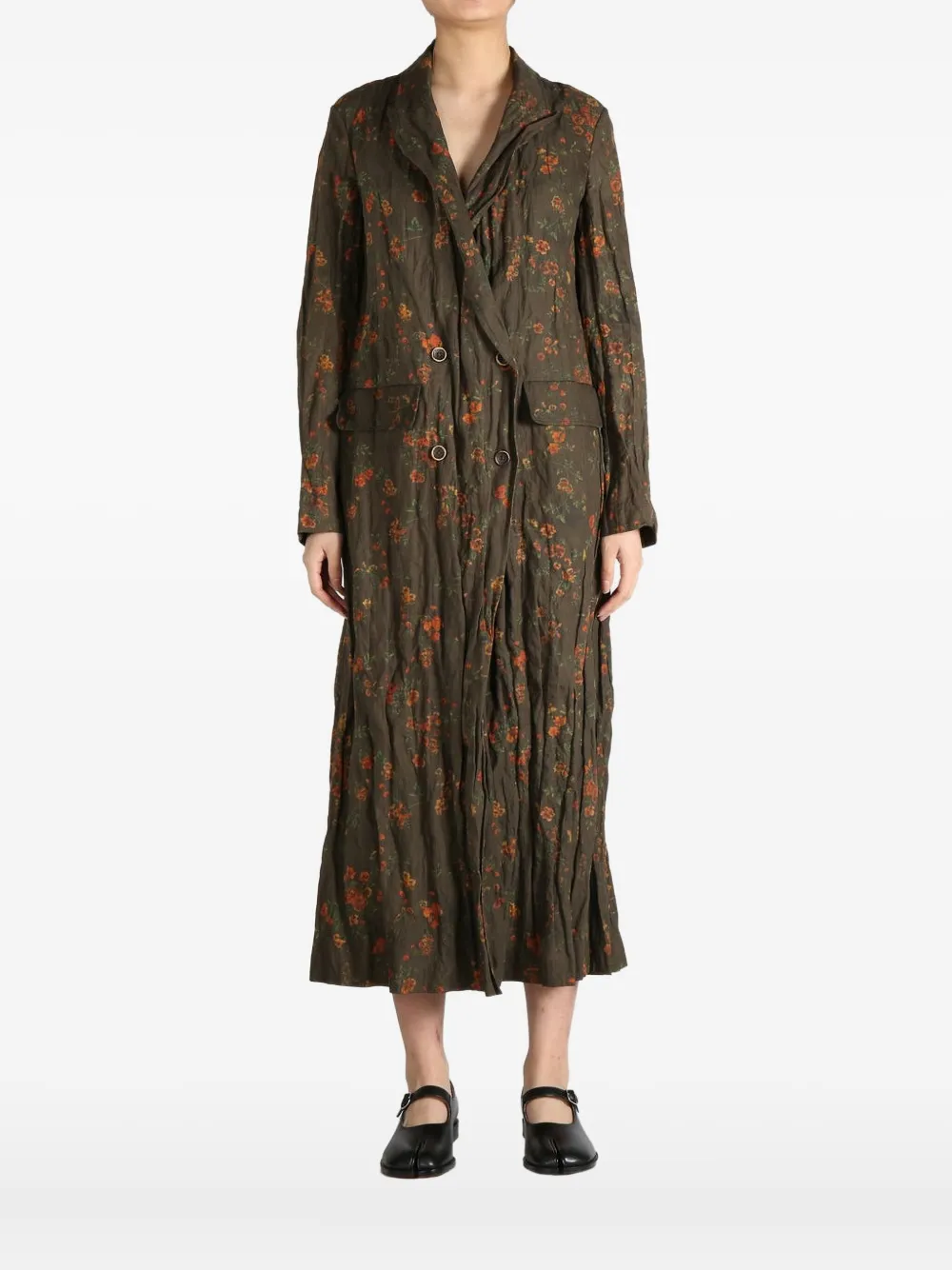 Двубортное пальто с цветочным принтом Uma Wang, коричневый
Двубортное пальто с цветочным принтом Uma Wang, коричневый