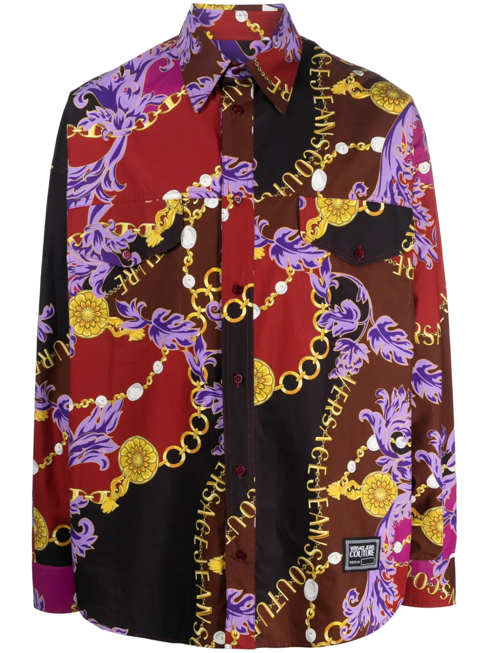 Рубашка с принтом Chain Couture Versace Jeans Couture, коричневый 
Рубашка с принтом Chain Couture Versace Jeans Couture, коричневый
