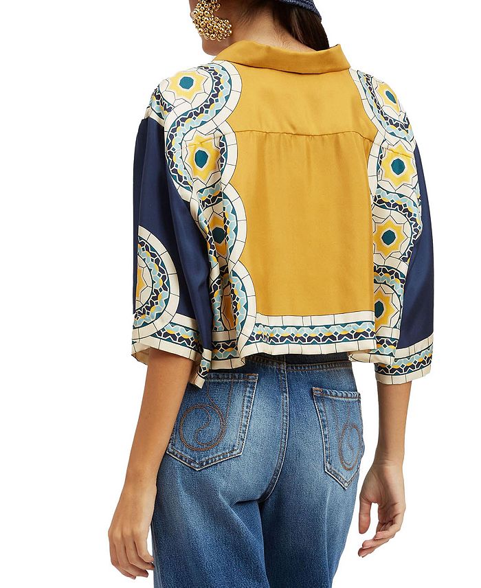 Короткая рубашка в стиле мудехар с узором «Placée» La DoubleJ, синий
Короткая рубашка в стиле мудехар с узором «Placée» La DoubleJ, синий