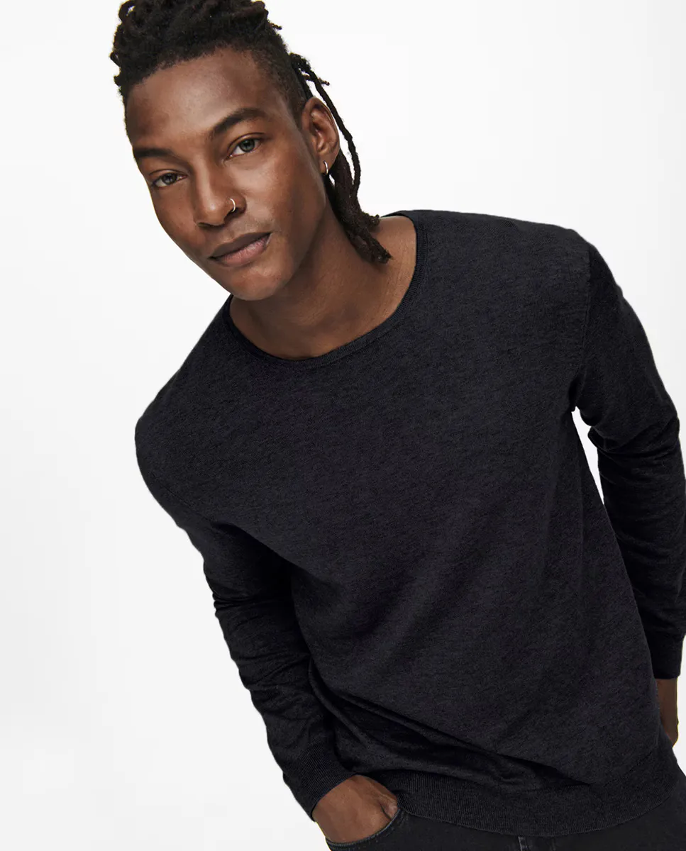 Мужской свитер с круглым вырезом Only & Sons, черный
Мужской свитер с круглым вырезом Only & Sons, черный