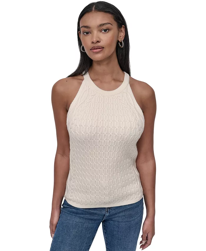 Женский топ-халтер без рукавов с косичным узором DKNY Jeans, белый
Женский топ-халтер без рукавов с косичным узором DKNY Jeans, белый