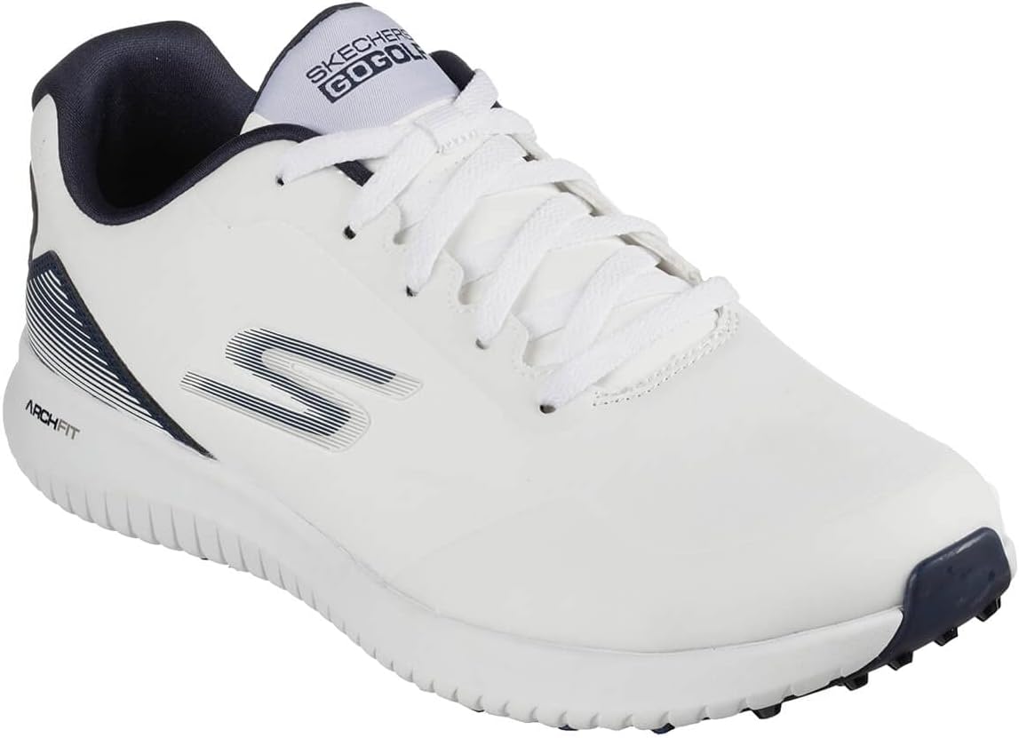Мужские кроссовки для гольфа Skechers Max 2 Arch Fit водонепроницаемые без шипов, белый/синий/темно-синий
Мужские кроссовки для гольфа Skechers Max 2 Arch Fit водонепроницаемые без шипов, белый/синий/темно-синий