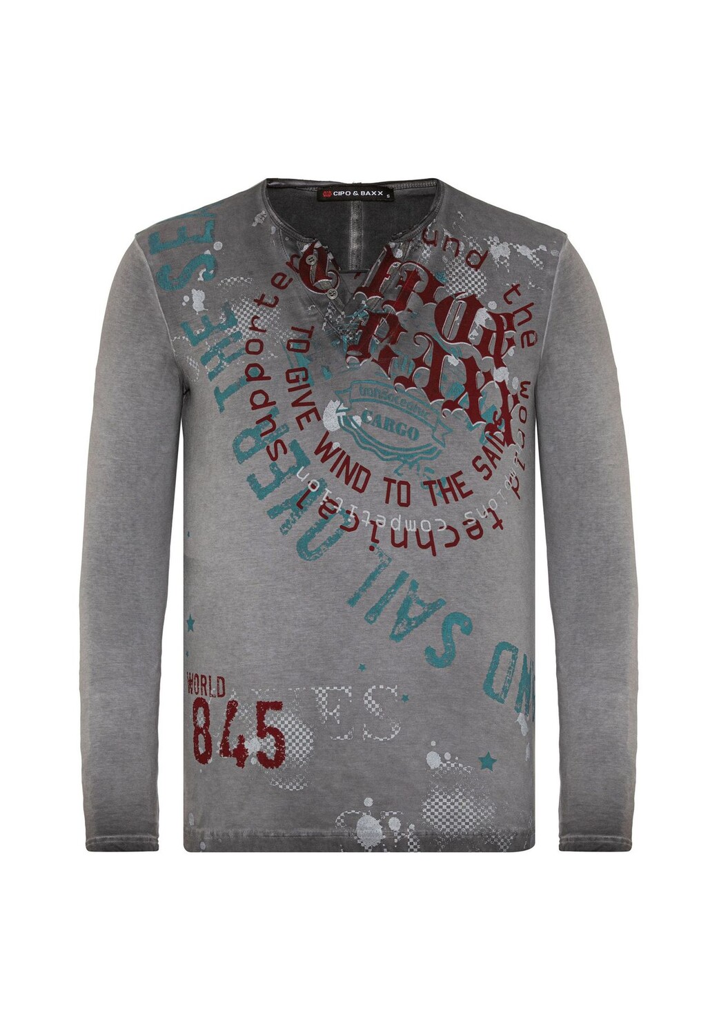 Рубашка с длинными рукавами и крупным принтом спереди CIPO & BAXX, серый
Рубашка с длинными рукавами и крупным принтом спереди CIPO & BAXX, серый