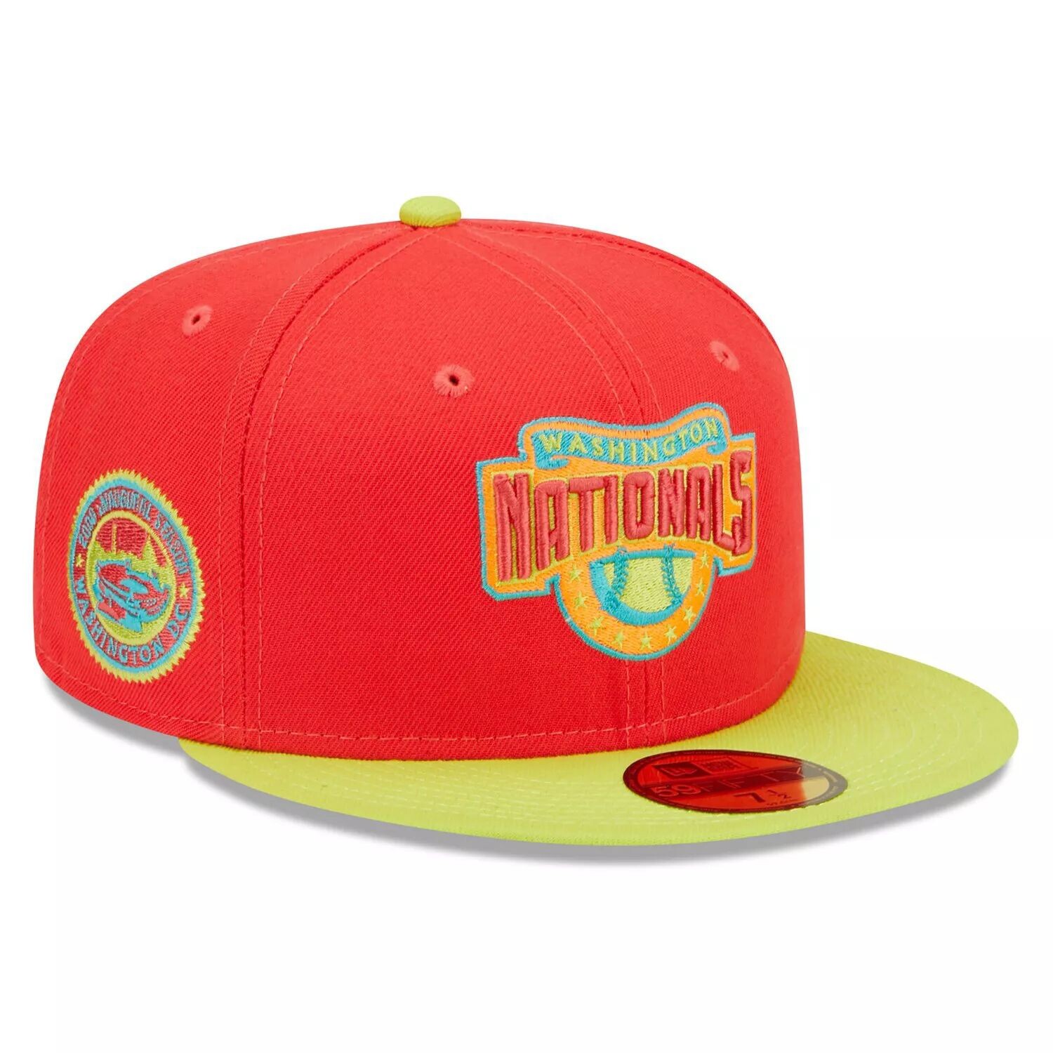 Мужская шляпа New Era Red/Neon Green Washington Nationals 2008 в честь открытия сезона Lava Highlighter Combo 59FIFTY Облегающая шляпа
Мужская шляпа New Era Red/Neon Green Washington Nationals 2008 в честь открытия сезона Lava Highlighter Combo 59FIFTY Облегающая шляпа
