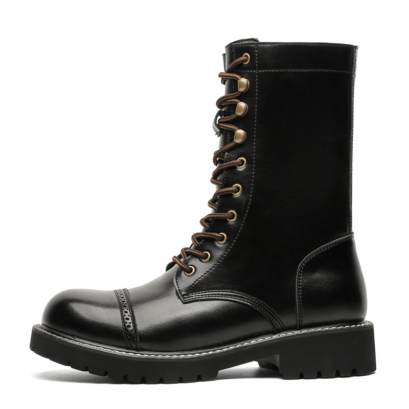 Xiwencha Короткие мужские ботинки Martin до середины голени, черные
Xiwencha Короткие мужские ботинки Martin до середины голени, черные