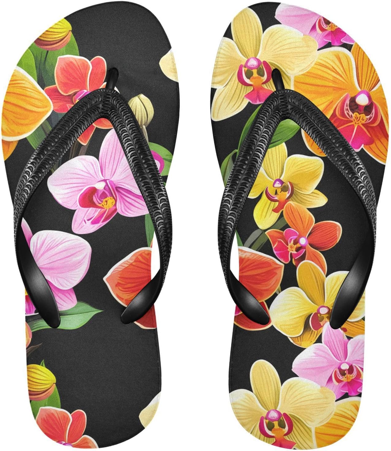 Мужские и женские шлепанцы с цветочным орхидейным узором, черные пляжные вьетнамки с резиновой подошвой, нескользящие летние сандалии для душа и прогулок Sinestour
Мужские и женские шлепанцы с цветочным орхидейным узором, черные пляжные вьетнамки с резиновой подошвой, нескользящие летние сандалии для душа и прогулок Sinestour