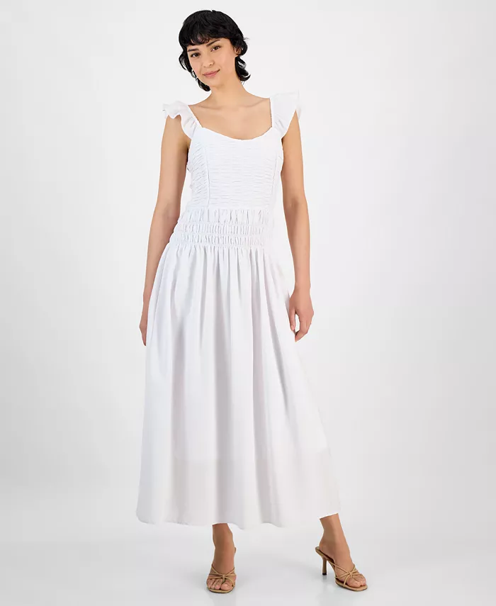 Женское платье миди с присборенными рукавами-крылышками And Now This, белый
Женское платье миди с присборенными рукавами-крылышками And Now This, белый