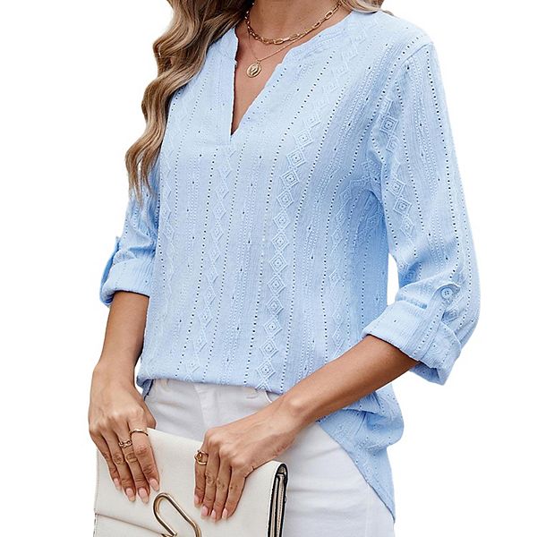 Женская блузка с v-образным вырезом и рукавом 3/4 Clearflower, Blue
Женская блузка с v-образным вырезом и рукавом 3/4 Clearflower, Blue