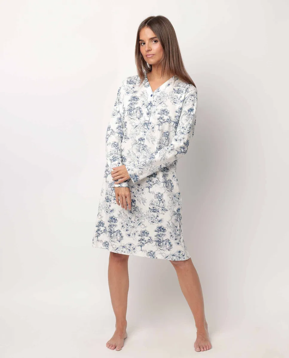 Длинная женская ночная рубашка из хлопка Admas, синий
Длинная женская ночная рубашка из хлопка Admas, синий