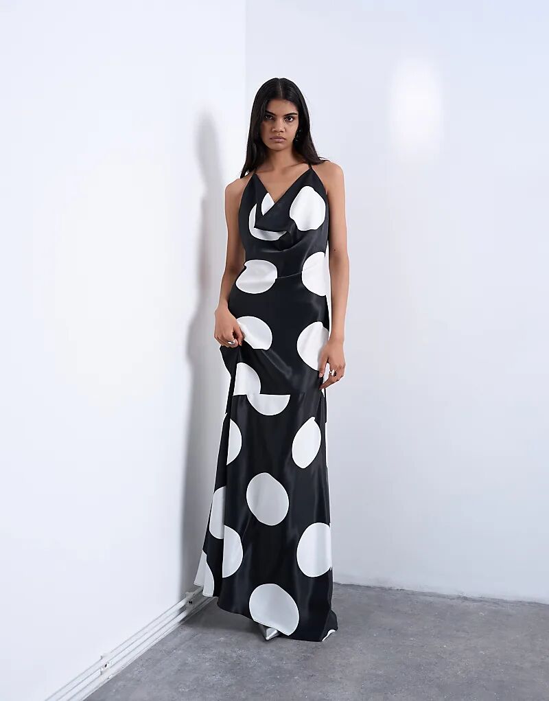 Платье Topshop с воротником-хомутом и принтом в однотонный горошек
Платье Topshop с воротником-хомутом и принтом в однотонный горошек