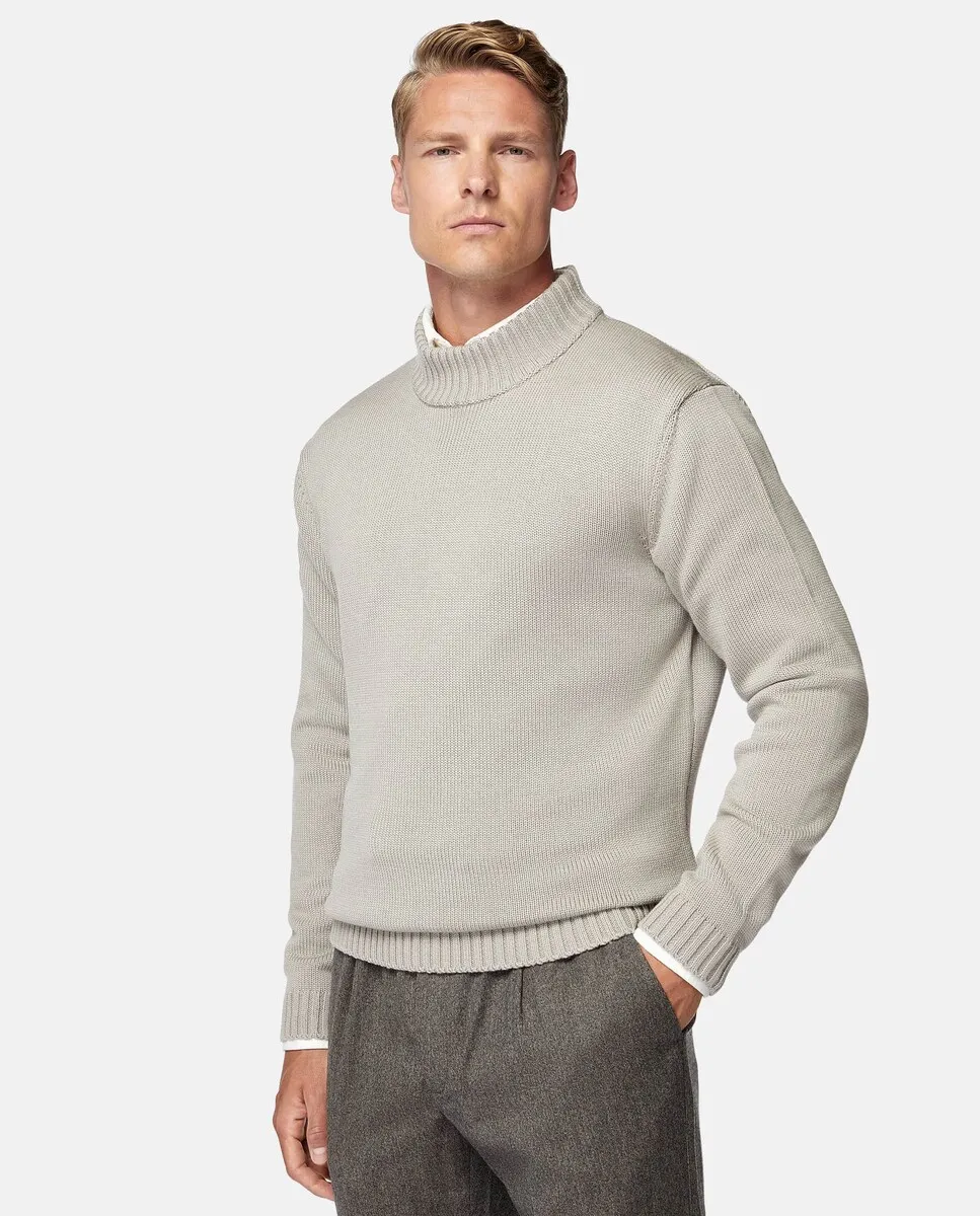 Мужской шерстяной свитер с длинными рукавами Boggi Milano, кремовый
Мужской шерстяной свитер с длинными рукавами Boggi Milano, кремовый