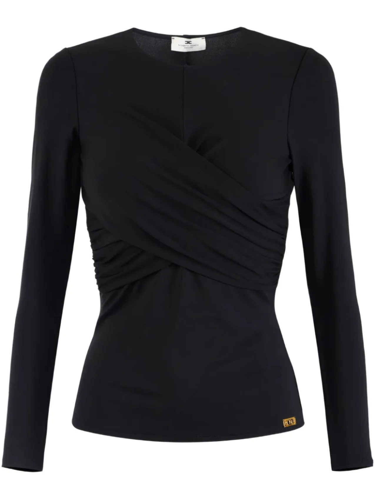Креповый топ Elisabetta Franchi с драпировкой, черный
Креповый топ Elisabetta Franchi с драпировкой, черный