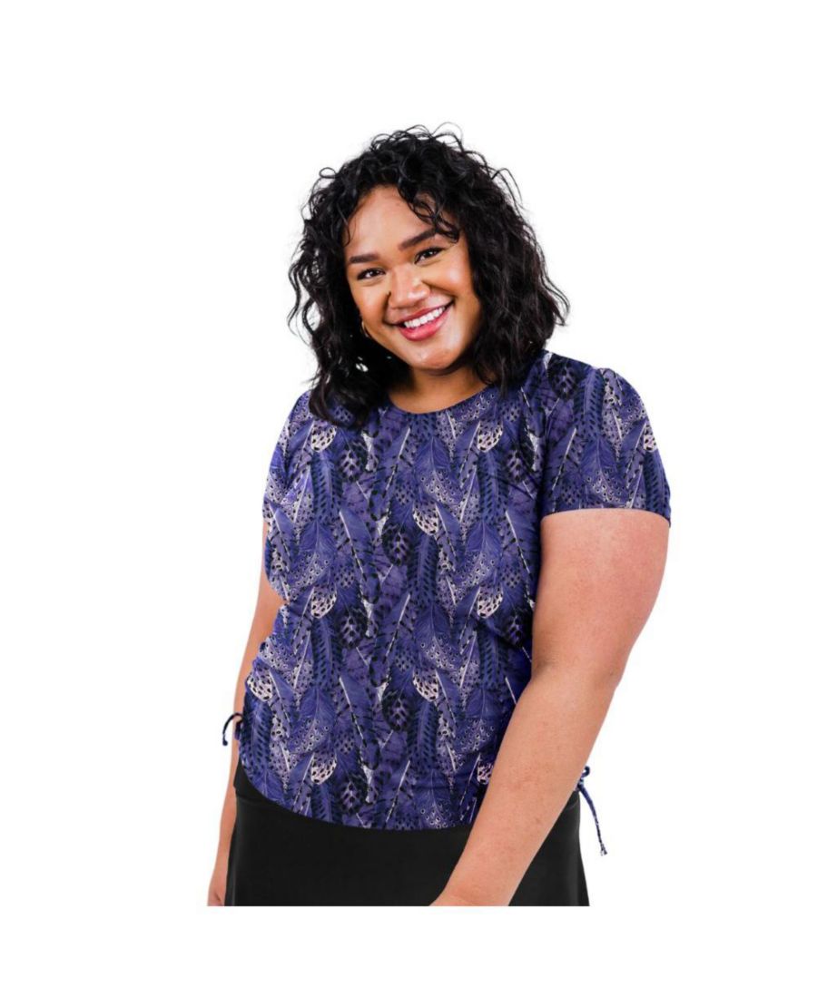 Купальный топ и плавки/бюстгальтер Adele больших размеров с короткими рукавами Calypsa, Purple feathers
Купальный топ и плавки/бюстгальтер Adele больших размеров с короткими рукавами Calypsa, Purple feathers