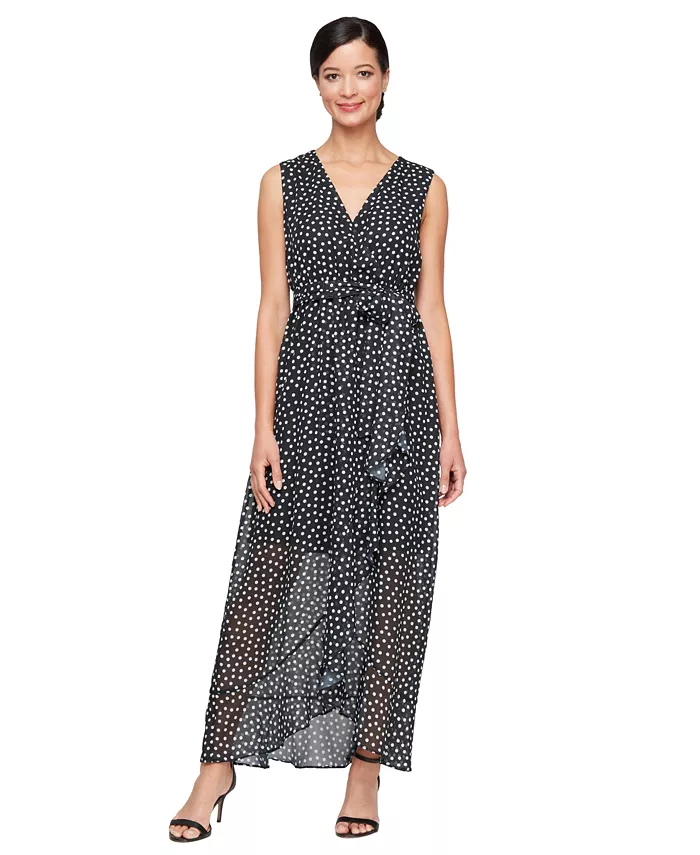 Женское платье без рукавов из шифона с принтом и оборками SL Fashions
Женское платье без рукавов из шифона с принтом и оборками SL Fashions