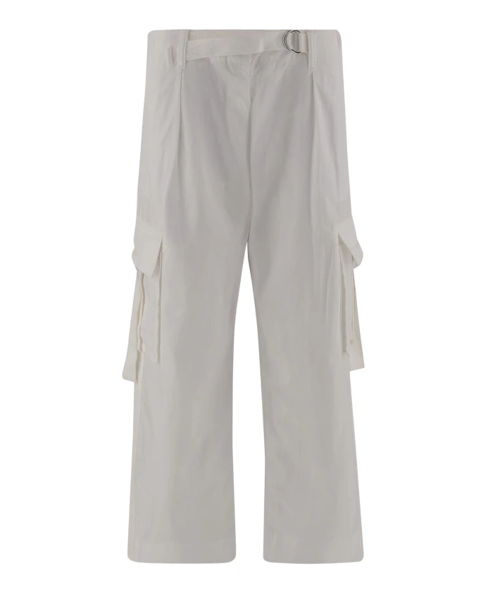 Хлопковые брюки с регулируемым поясом Tory Burch, белый
Хлопковые брюки с регулируемым поясом Tory Burch, белый