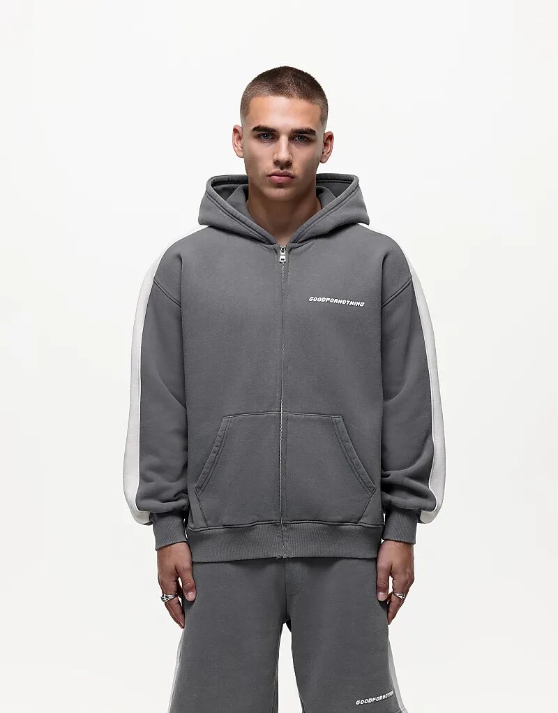Толстовка с капюшоном на молнии черного цвета Good For Nothing
Толстовка с капюшоном на молнии черного цвета Good For Nothing