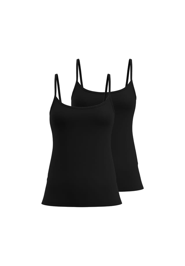 Комплект из 2 топов-спагетти - базовый хлопковый топ-майка однотонный трикотаж Calida, черный
Комплект из 2 топов-спагетти - базовый хлопковый топ-майка однотонный трикотаж Calida, черный