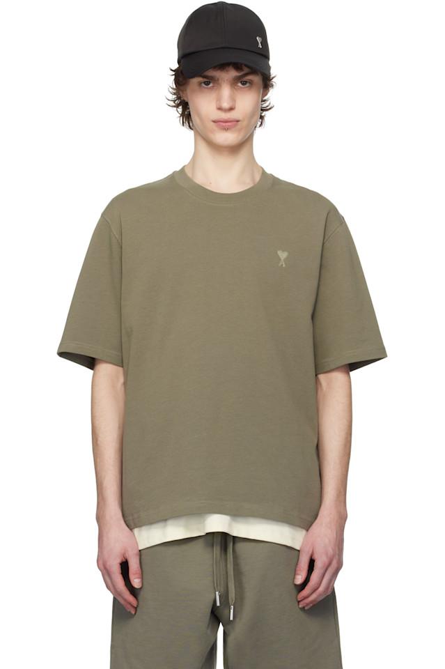 Хлопковая тонированная футболка ami de coeur Ami Paris, серый
Хлопковая тонированная футболка ami de coeur Ami Paris, серый